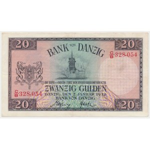 Danzig, 20 guldenov 1932 - C/B