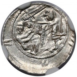 Ladislaus II. der Verbannte, Denar - Adler und Hase - Kreuz und Schwert