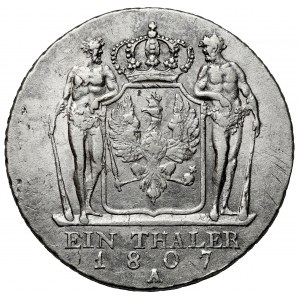 Prusko, Friedrich Wilhelm III, Thaler 1807-A, Berlín