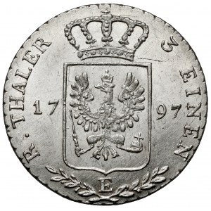 Prusy, Friedrich Wilhelm II, 1/3 thaler 1797-E, Königsberg