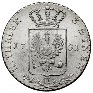 Prusy, Friedrich Wilhelm II, 1/3 thaler 1791-E, Königsberg