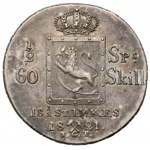 Norwegia, Carl XIV Johan, 1/2 speciedaler 1821 IGP