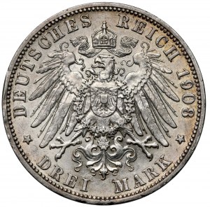 Prussia, 3 marks 1908-A