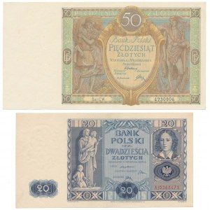 Zestaw 50 złotych 1929 i 20 złotych 1936 (2szt)