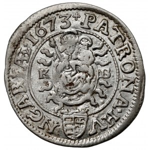 Węgry, Leopold I, 3 krajcary 1673 KB, Kremnica