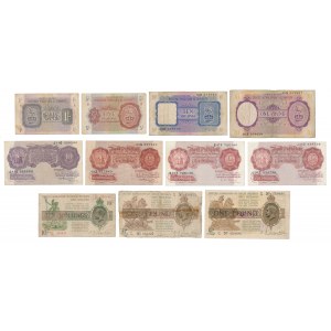 Great Britain, set of banknotes + FORGERY 1 Pound (11pcs)