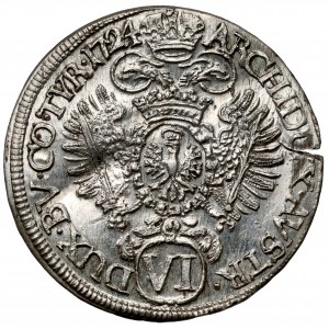 Austria, Karol VI, 6 krajcarów 1724, Hall