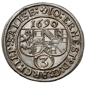 Austria, Johann Ernst von Thun, 3 krajcary 1690, Salzburg