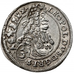 Węgry, Leopold I, 3 krajcary 1697 CH, Pressburg