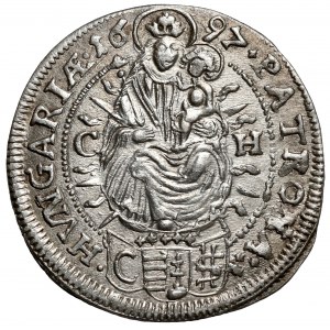 Węgry, Leopold I, 3 krajcary 1697 CH, Pressburg