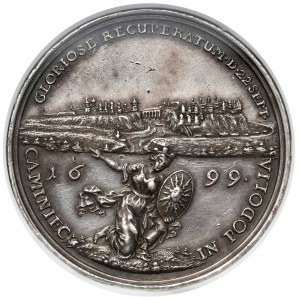 August II. der Starke, Medaille für die Rückeroberung von Kamieniec Podolski 1699