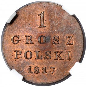 1 grosz polski 1817 IB - nowe bicie Warszawa - RZADKOŚĆ