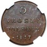 3 grosze polskie 1817 IB - nowe bicie Warszawa - RZADKOŚĆ
