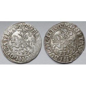 Zygmunt II August, Półgrosze Wilno 1547 i 1551 - zestaw (2szt)