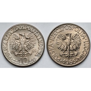 10 złotych 1965-1966, Kopernik i Kościuszko - zestaw (2szt)