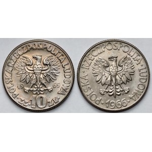 10 złotych 1965-1966, Kopernik i Kościuszko - zestaw (2szt)