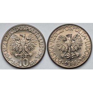 10 złotych 1965-1966, Kopernik i Kościuszko - zestaw (2szt)