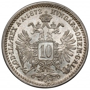 Austria, Franciszek Józef I, 10 krajcarów 1872-A, Wiedeń