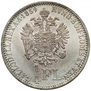 Austria, Franciszek Józef I, 1/4 florena 1859-A, Wiedeń