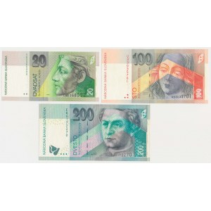 Slovakia, 20, 100 & 200 Korun 2001-2004 (3pcs)