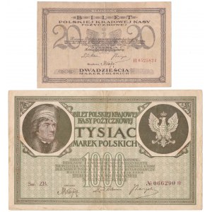 20 i 1.000 mkp 05.1919 - zestaw (2szt)
