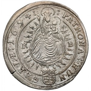 Węgry, Leopold I, 15 krajcarów 1694 KB, Kremnica