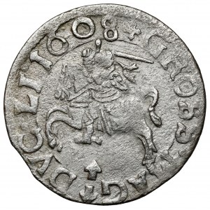 Zygmunt III Waza, Grosz Wilno 1608 - z obwódką - rzadki