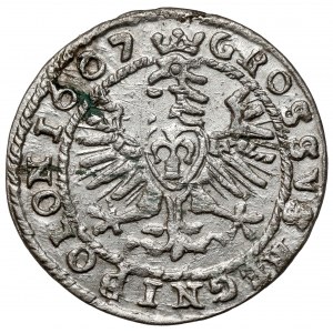 Zygmunt III Waza, Grosz Kraków 1607 - Lewart na awersie