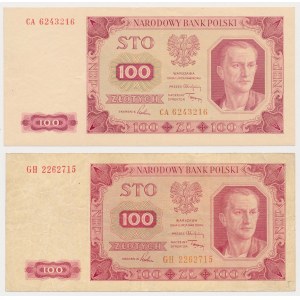 100 złotych 1948 - CA i GH - bez ramki (2szt)