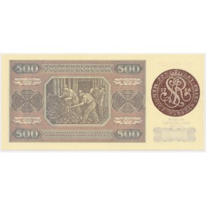 500 złotych 1948 - CC - z nadrukiem 225 lat Mennicy Warszawskiej
