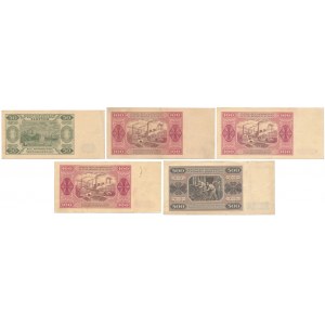 Zestaw 50, 100 i 500 złotych 1948 (5szt)