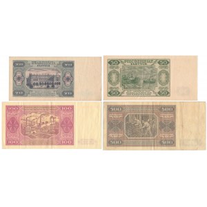 Zestaw 20 - 500 złotych 1948 (4szt)