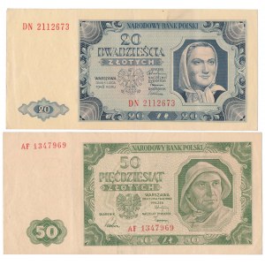 Zestaw 20 i 50 złotych 1948 (2szt)