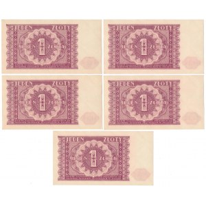 1 złoty 1946 - zestaw (5szt)