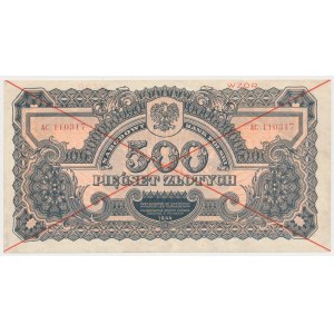 500 złotych 1944 ...owym - WZÓR - AC