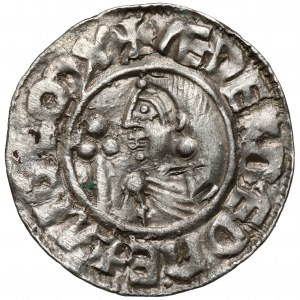 Anglia, Aethelred II (991-997) Denar typu crux, Lincoln