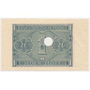 1 złoty 1941 - bez numeracji, skasowany
