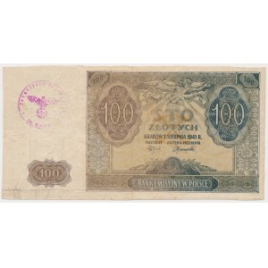 100 złotych 1941 - bez serii i numeru, ze stemplem