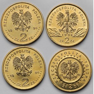 2 złote 1996 Zygmunt II August i inne - zestaw (4szt)