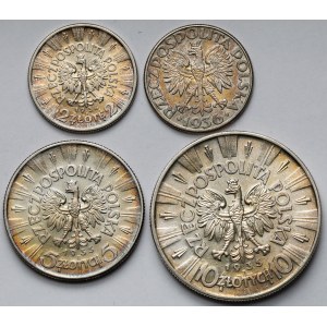 2, 5 i 10 złotych 1934-1936 - zestaw (4szt)