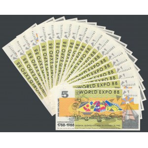 Australia, 5 Dollars 1988 - World Expo (20pcs)