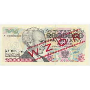 2 mln zł 1993 - WZÓR - A 0000000 - No.0086