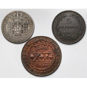 Brazyli i Włochy, zestaw monet (3szt)