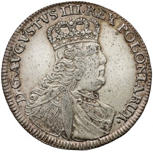 August III Sas, Ort Lipsk 1754 EC - wąska głowa