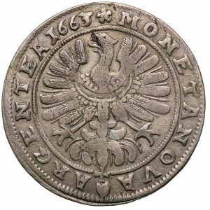 Śląsk, Chrystian wołowski, 15 krajcarów 1663, Brzeg