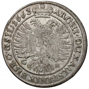 Śląsk, Leopold I, 15 krajcarów 1663 GH, Wrocław
