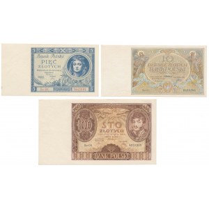 Zestaw banknotów polskich 1929-1934 (3szt)