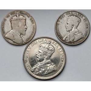 Kanada, 50 centów i Dolar 1910-1936 - zestaw (3szt)