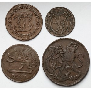 Niemcy, Monety brązowe 1761-1794 - zestaw (4szt)