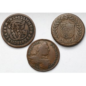 Niemcy, Monety brązowe 1755-1798 - zestaw (3szt)